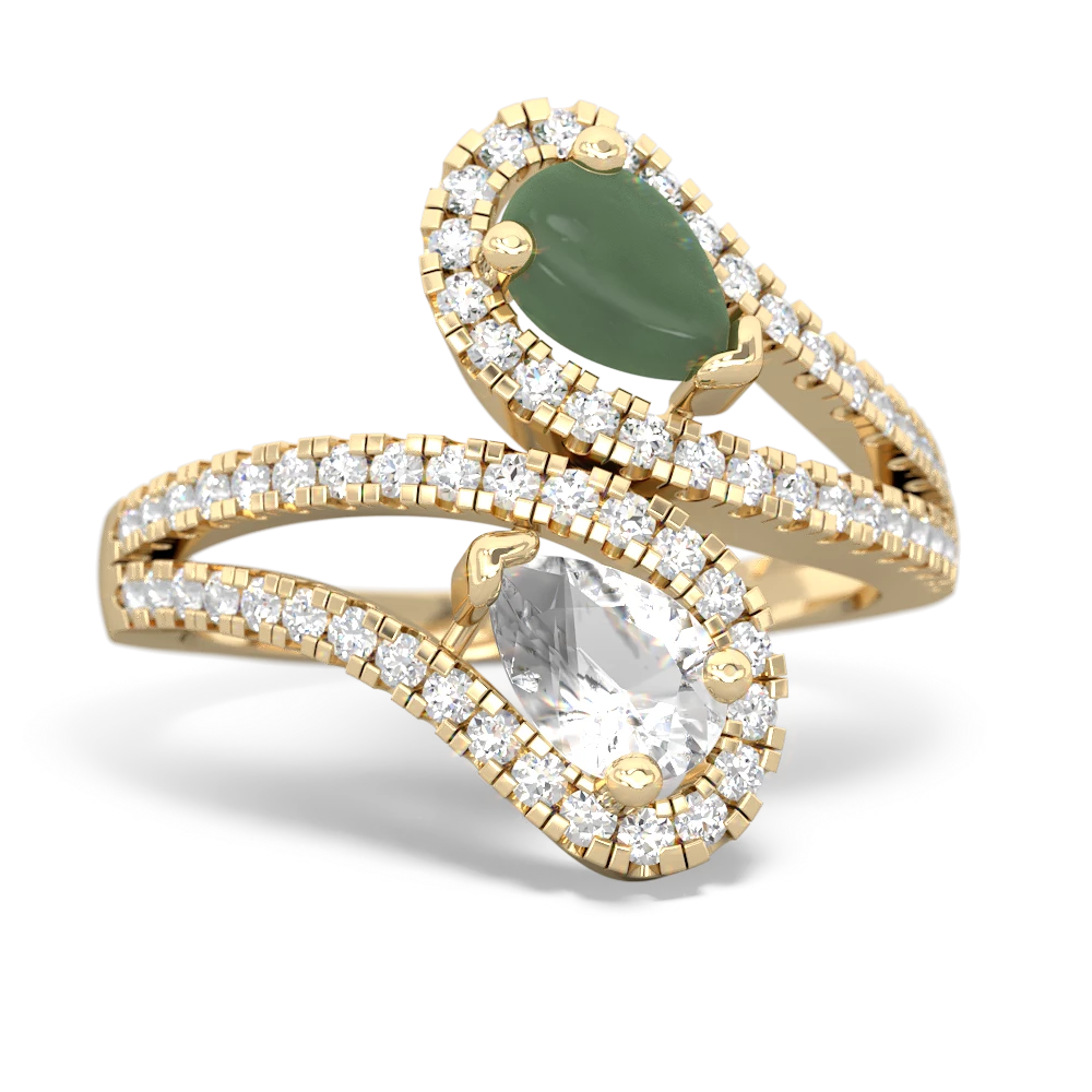 Jade Diamond Dazzler 14K Yellow Gold ring R3000