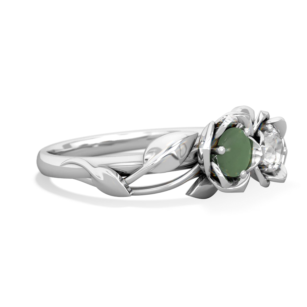 Jade Rose Garden 14K White Gold ring R5510