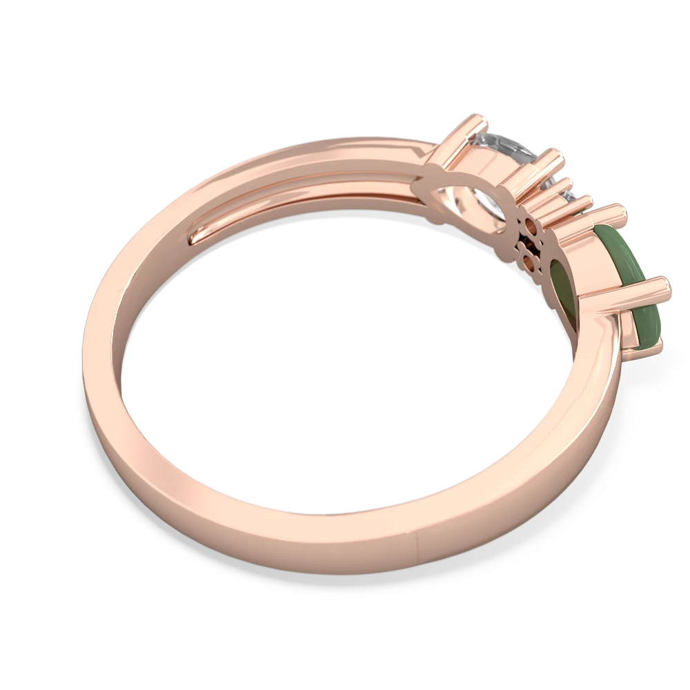 Jade Pear Bowtie 14K Rose Gold ring R0865