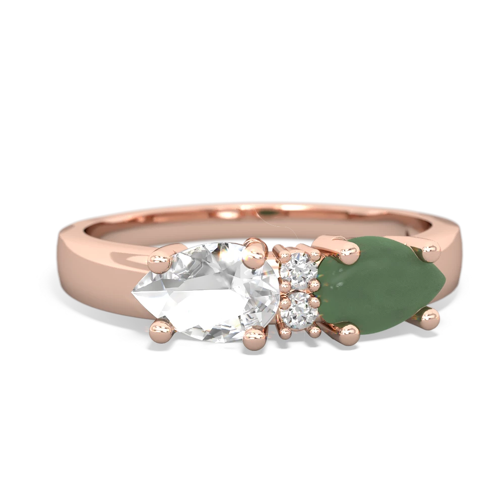 Jade Pear Bowtie 14K Rose Gold ring R0865