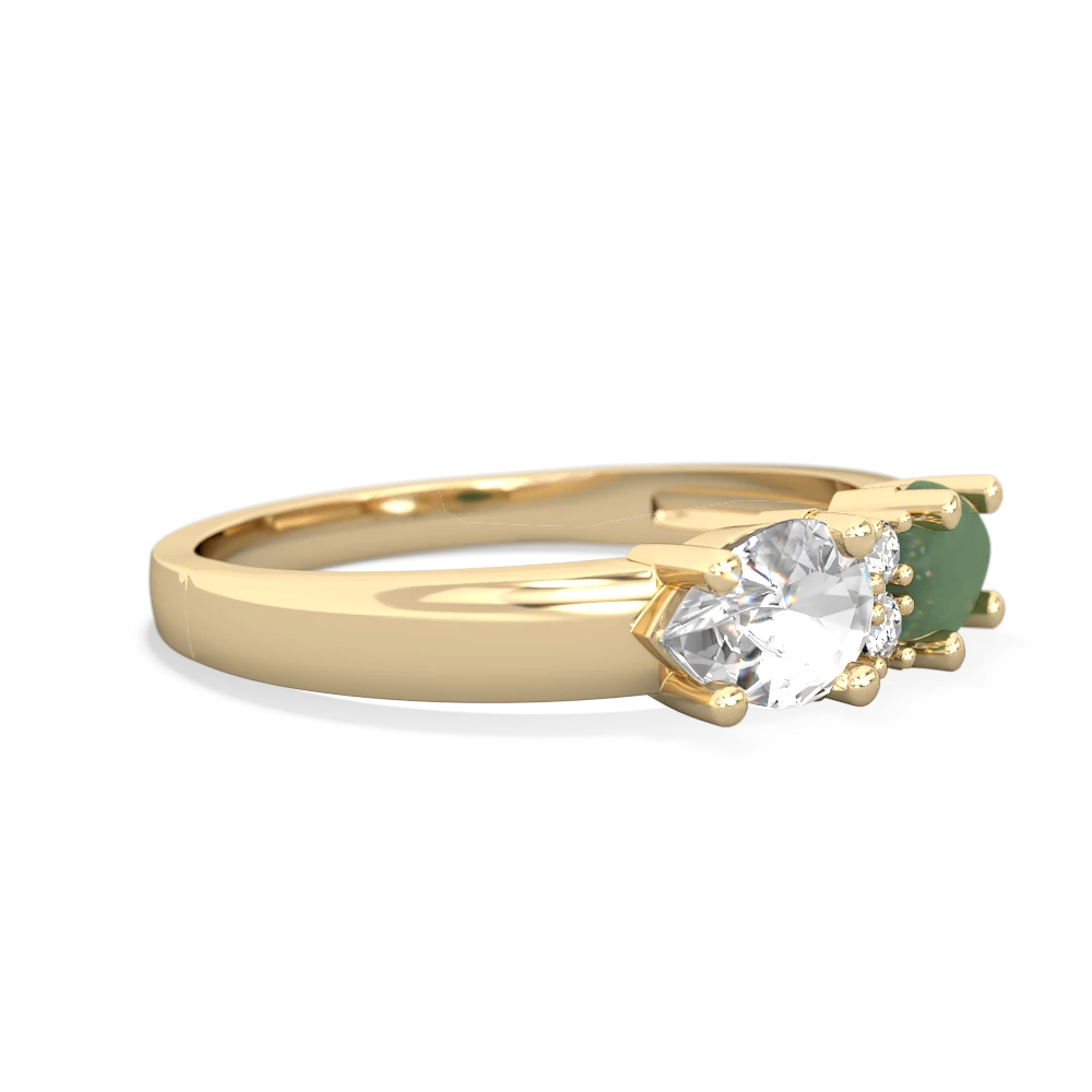 Jade Pear Bowtie 14K Yellow Gold ring R0865