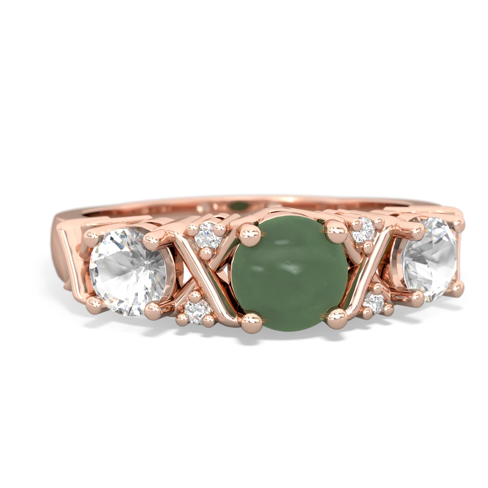 Jade Hugs And Kisses 14K Rose Gold ring R5016