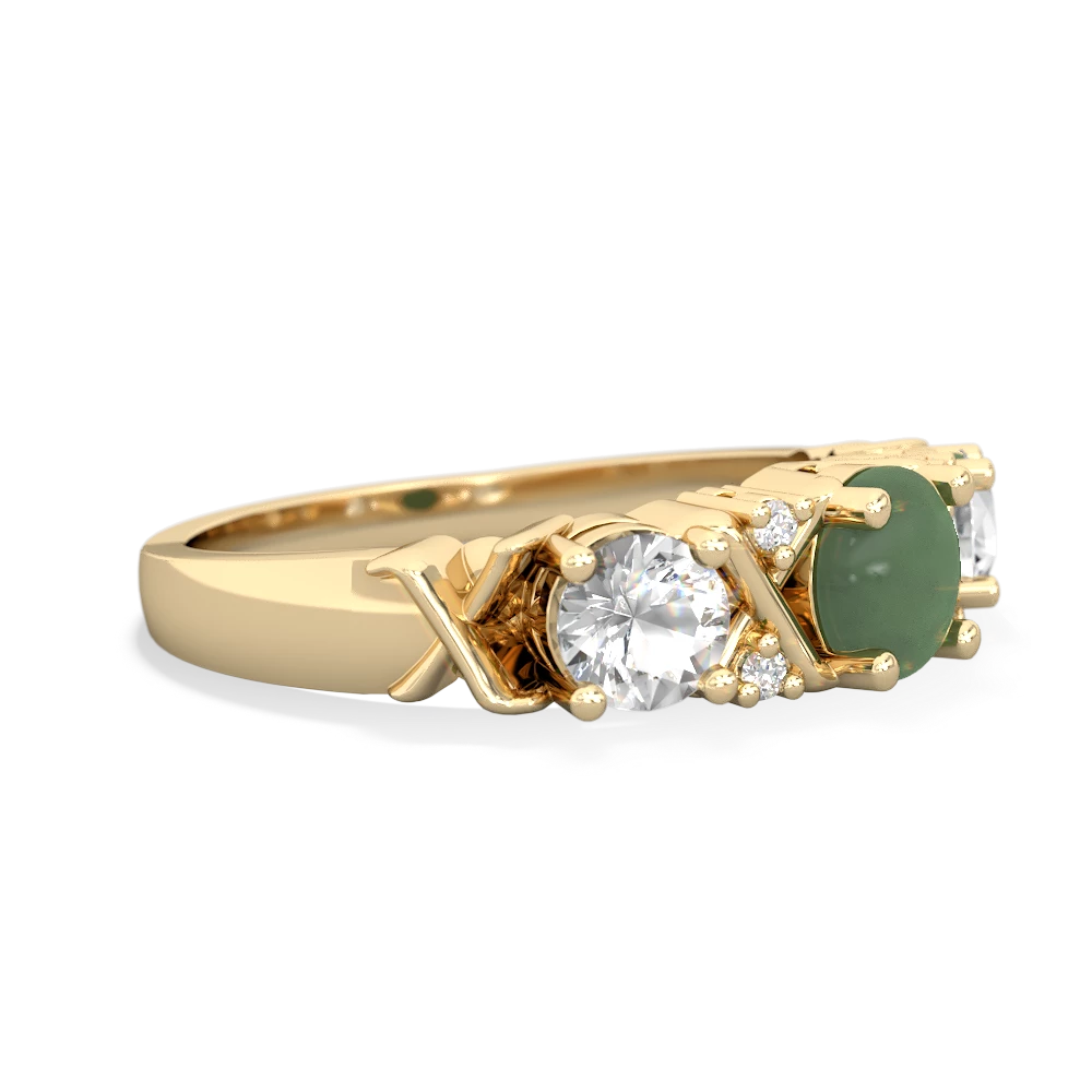 Jade Hugs And Kisses 14K Yellow Gold ring R5016