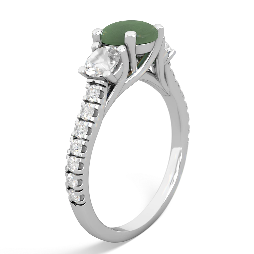 Jade Pave Trellis 14K White Gold ring R5500