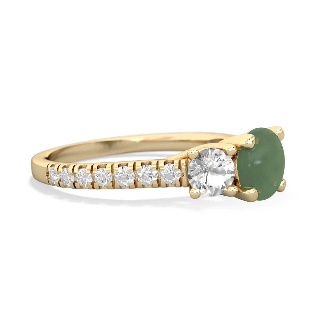 Jade Pave Trellis 14K Yellow Gold ring R5500