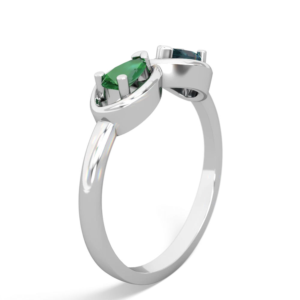 Lab Emerald Infinity 14K White Gold ring R5050