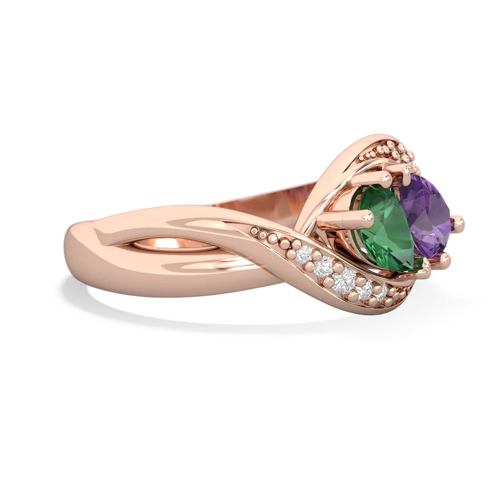 Lab Emerald Summer Winds 14K Rose Gold ring R5342