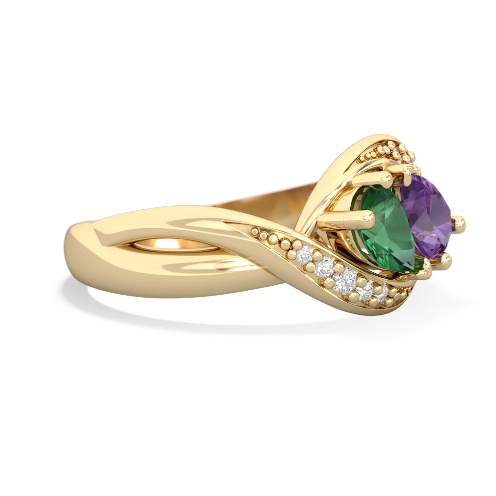 Lab Emerald Summer Winds 14K Yellow Gold ring R5342