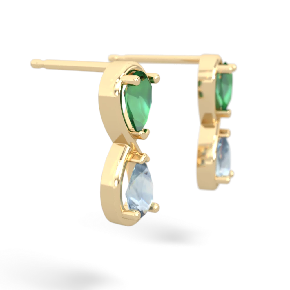 Lab Emerald Infinity 14K Yellow Gold earrings E5050