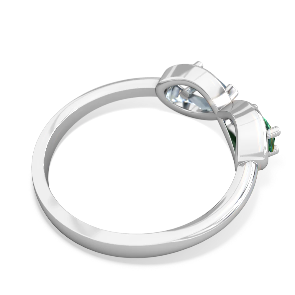 Lab Emerald Infinity 14K White Gold ring R5050