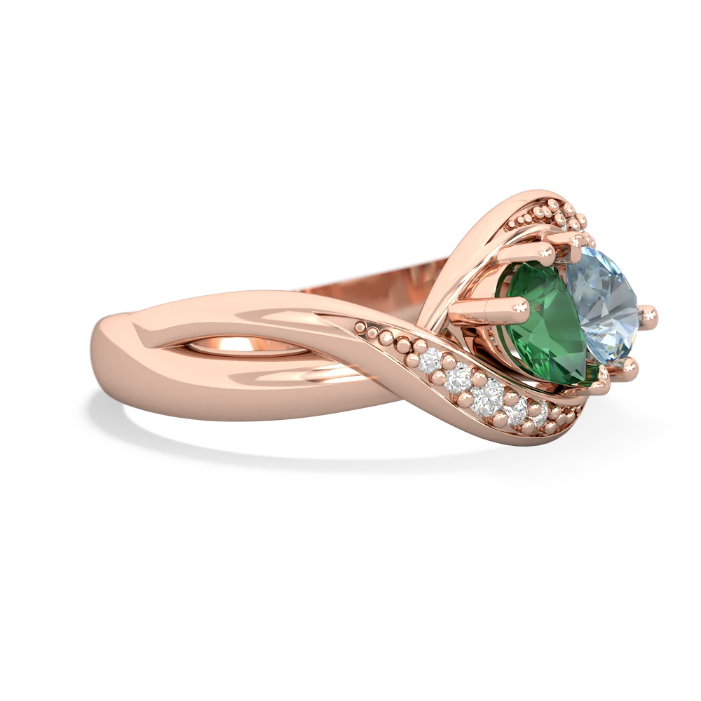 Lab Emerald Summer Winds 14K Rose Gold ring R5342