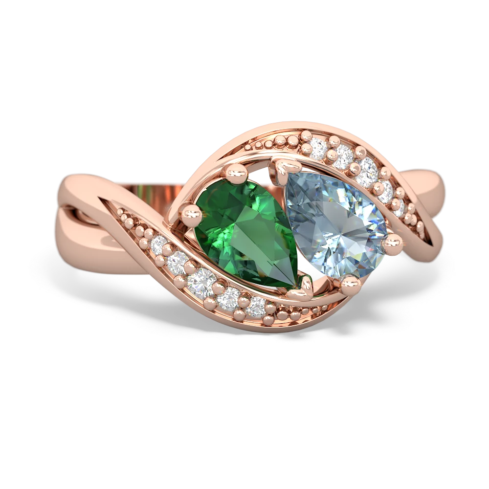 Lab Emerald Summer Winds 14K Rose Gold ring R5342