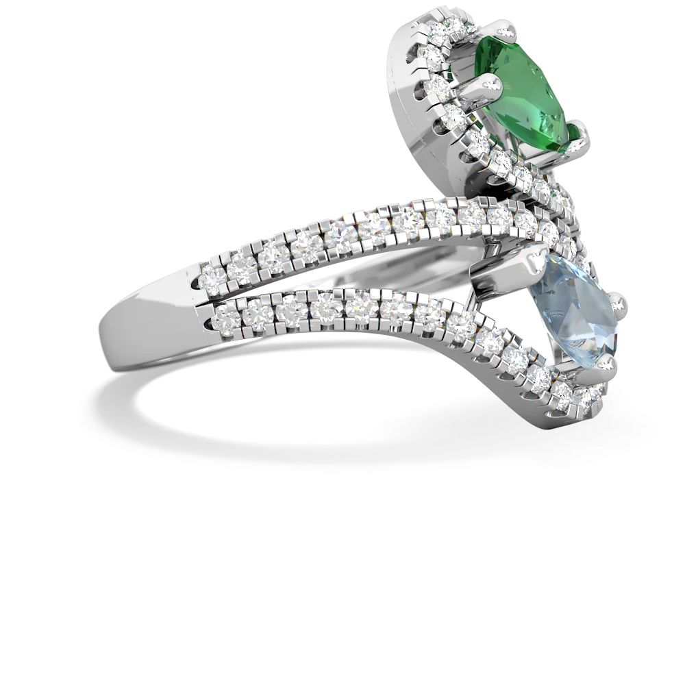 Lab Emerald Diamond Dazzler 14K White Gold ring R3000