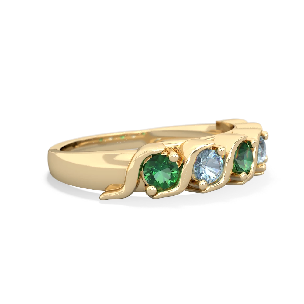 Lab Emerald Anniversary Band 14K Yellow Gold ring R2089