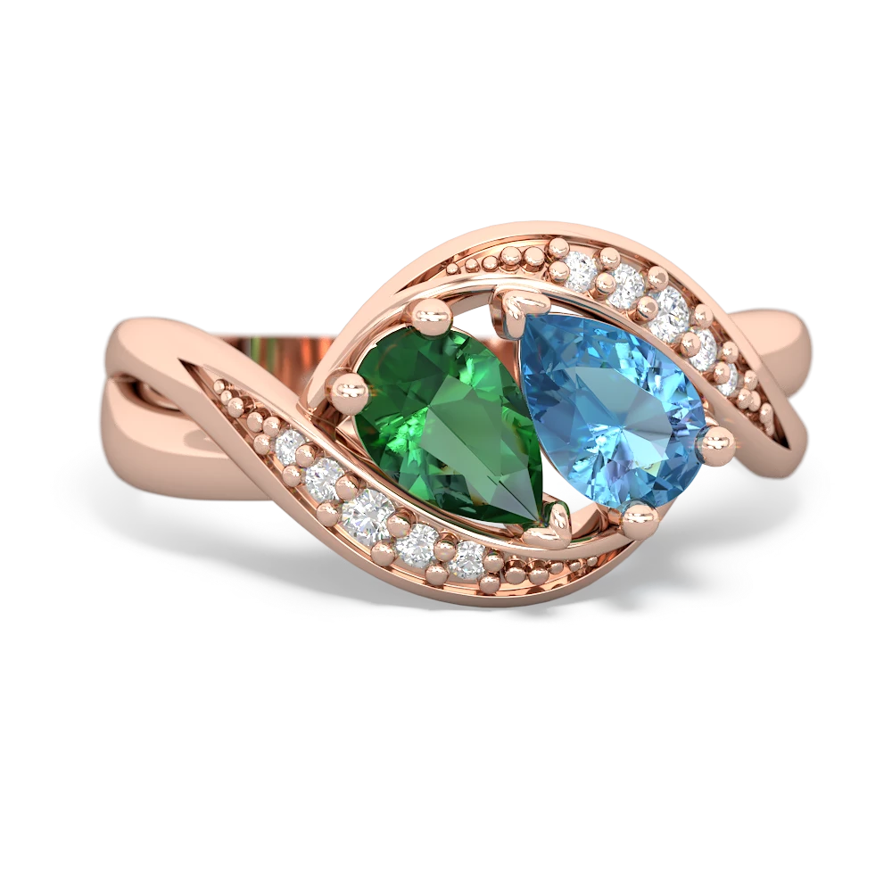 Lab Emerald Summer Winds 14K Rose Gold ring R5342