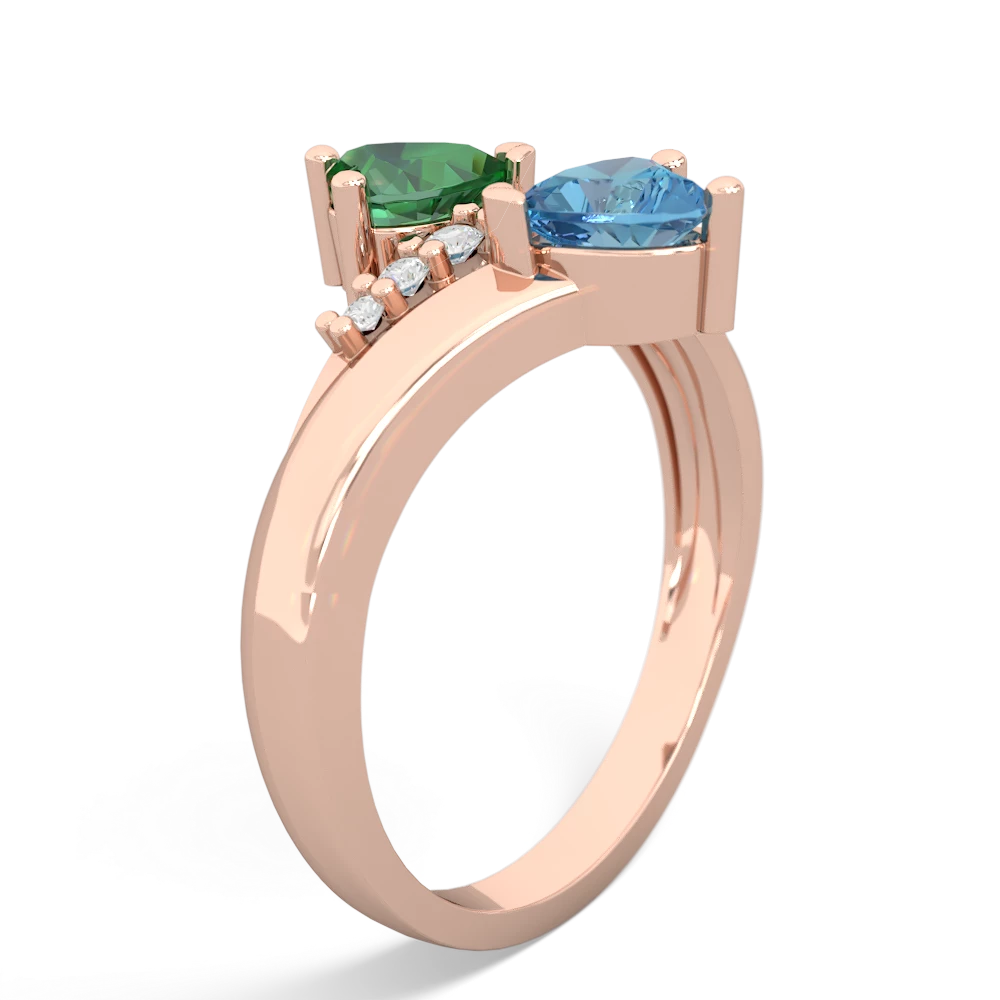 Lab Emerald Heart To Heart 14K Rose Gold ring R2064