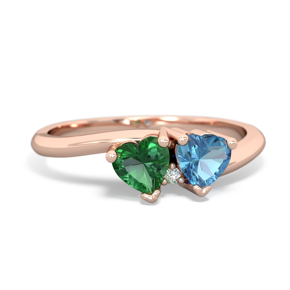 Lab Emerald Sweethearts 14K Rose Gold ring R5260