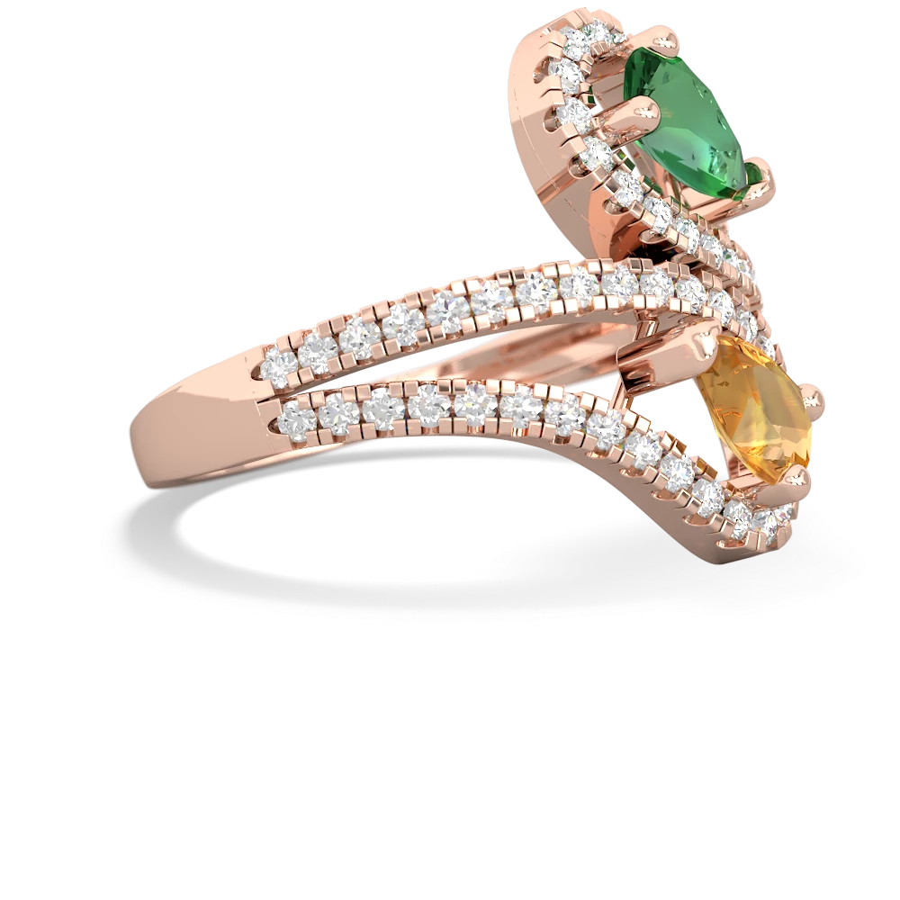 Lab Emerald Diamond Dazzler 14K Rose Gold ring R3000