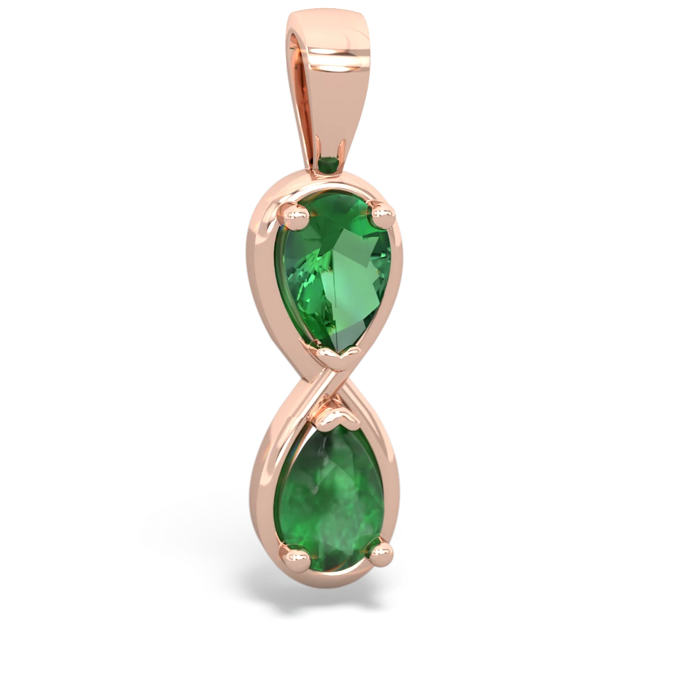 Lab Emerald Infinity 14K Rose Gold pendant P5050