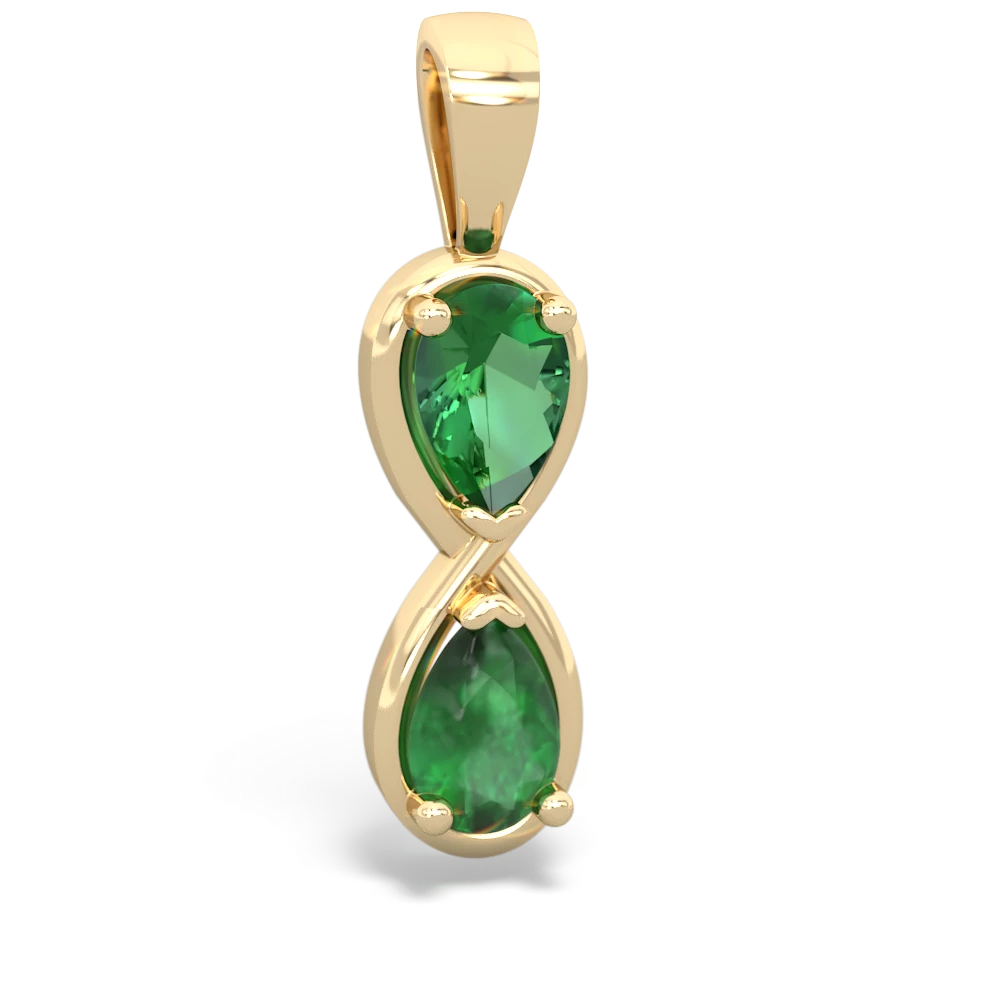 Lab Emerald Infinity 14K Yellow Gold pendant P5050