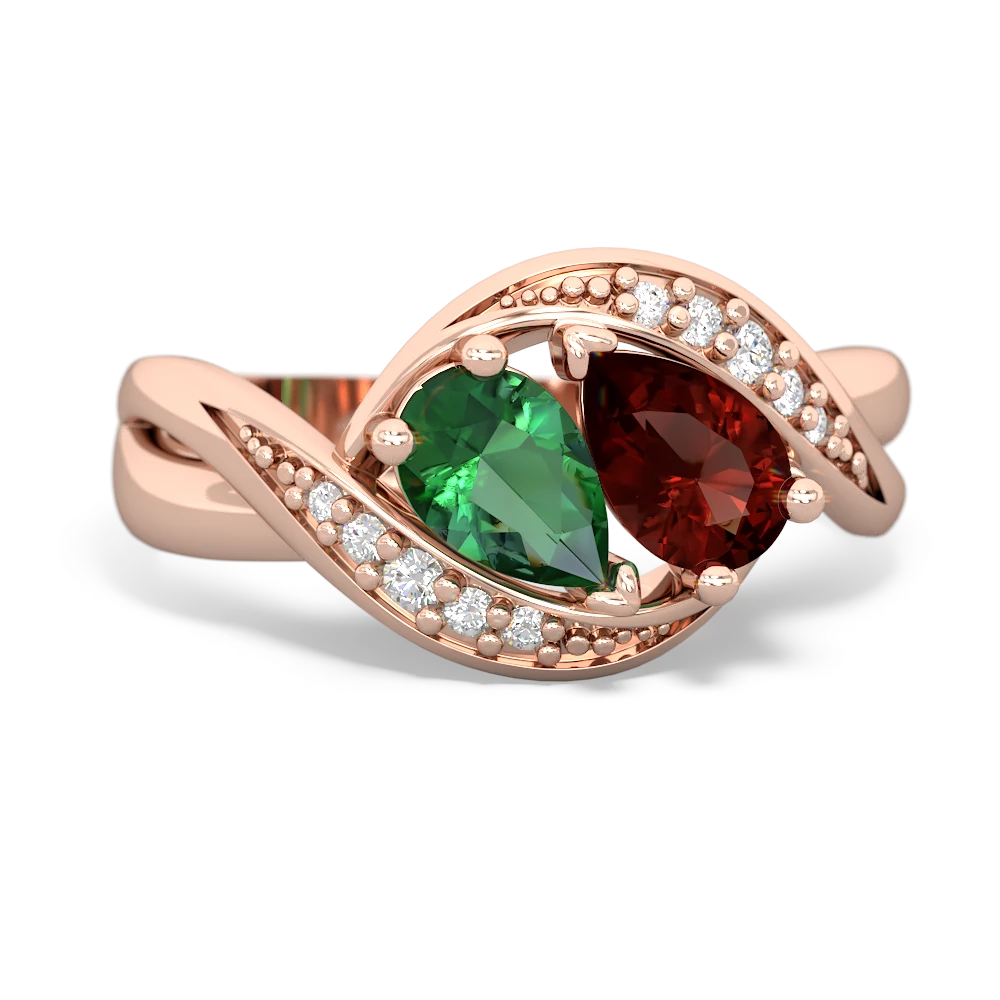Lab Emerald Summer Winds 14K Rose Gold ring R5342