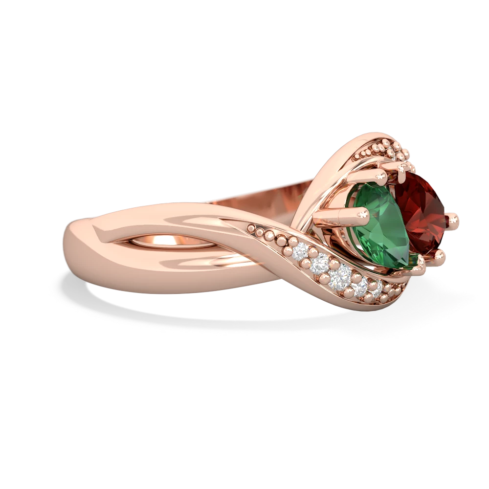 Lab Emerald Summer Winds 14K Rose Gold ring R5342