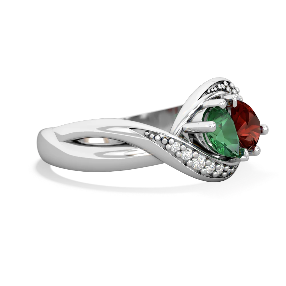 Lab Emerald Summer Winds 14K White Gold ring R5342