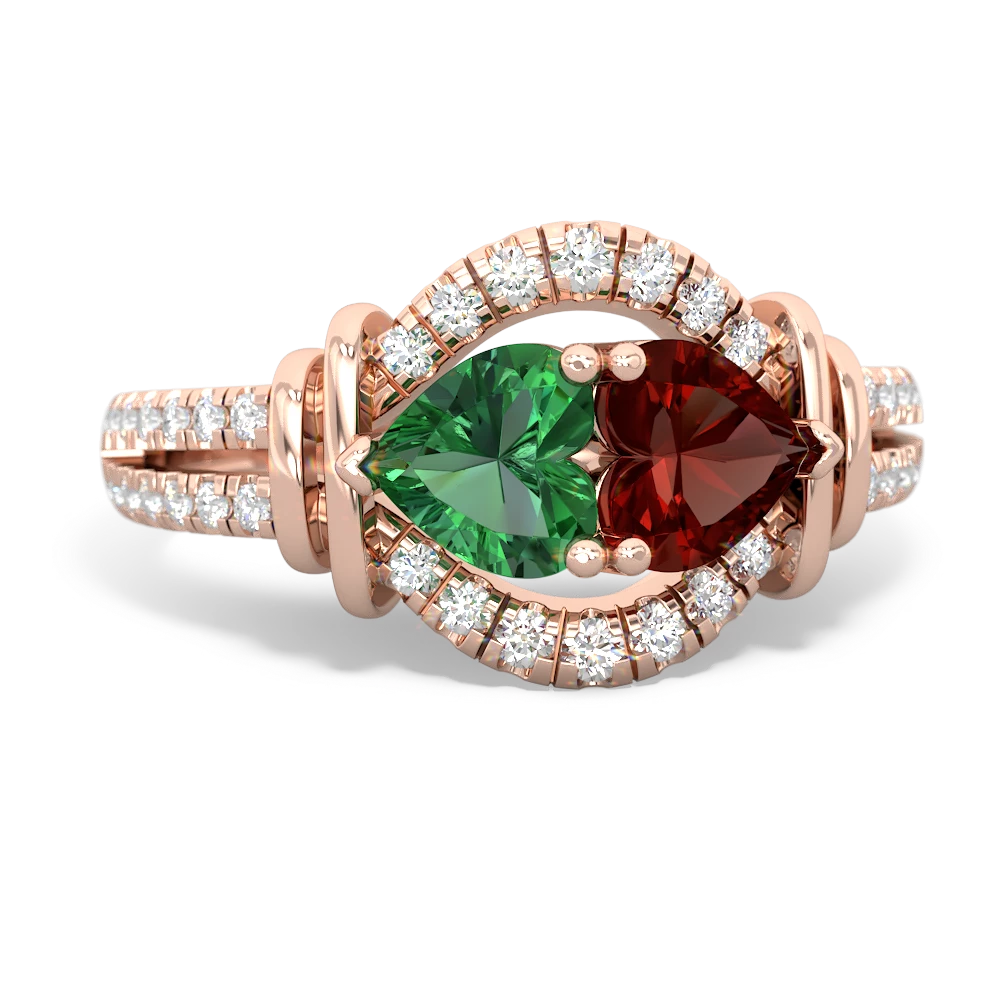 Lab Emerald Art-Deco Keepsake 14K Rose Gold ring R5630