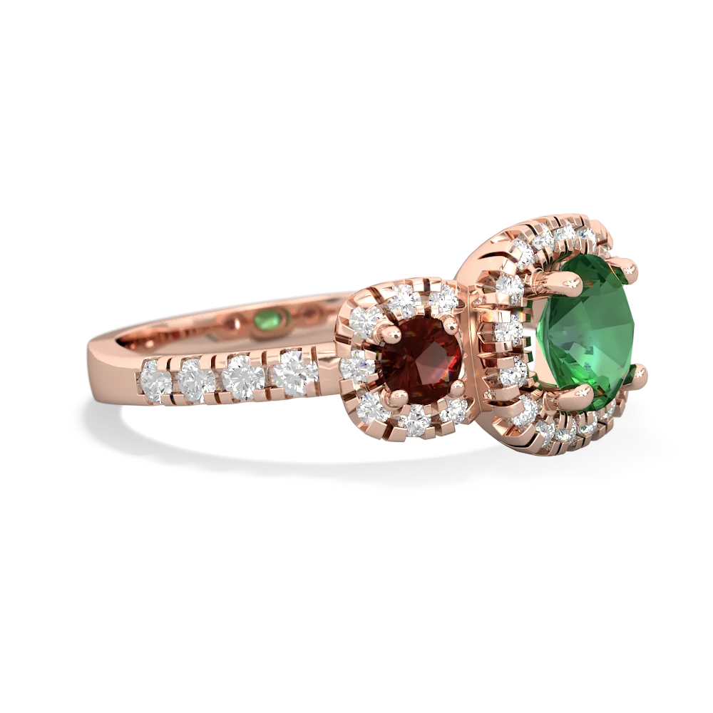 Lab Emerald Regal Halo 14K Rose Gold ring R5350