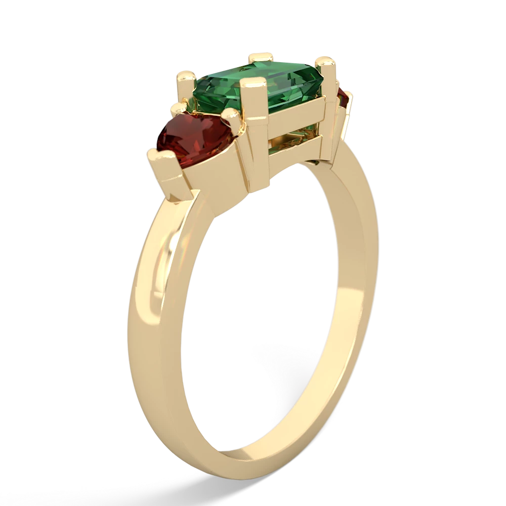 Lab Emerald Three Stone 14K Yellow Gold ring R5235