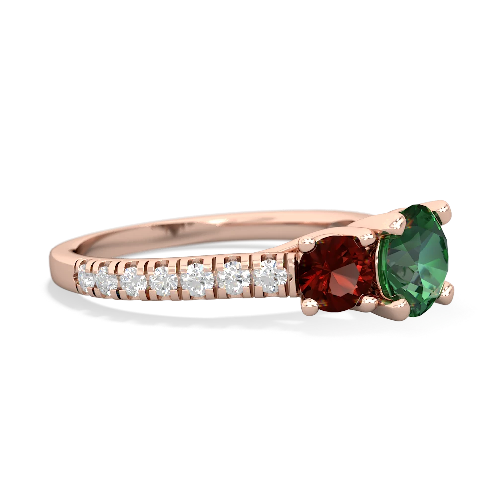 Lab Emerald Pave Trellis 14K Rose Gold ring R5500