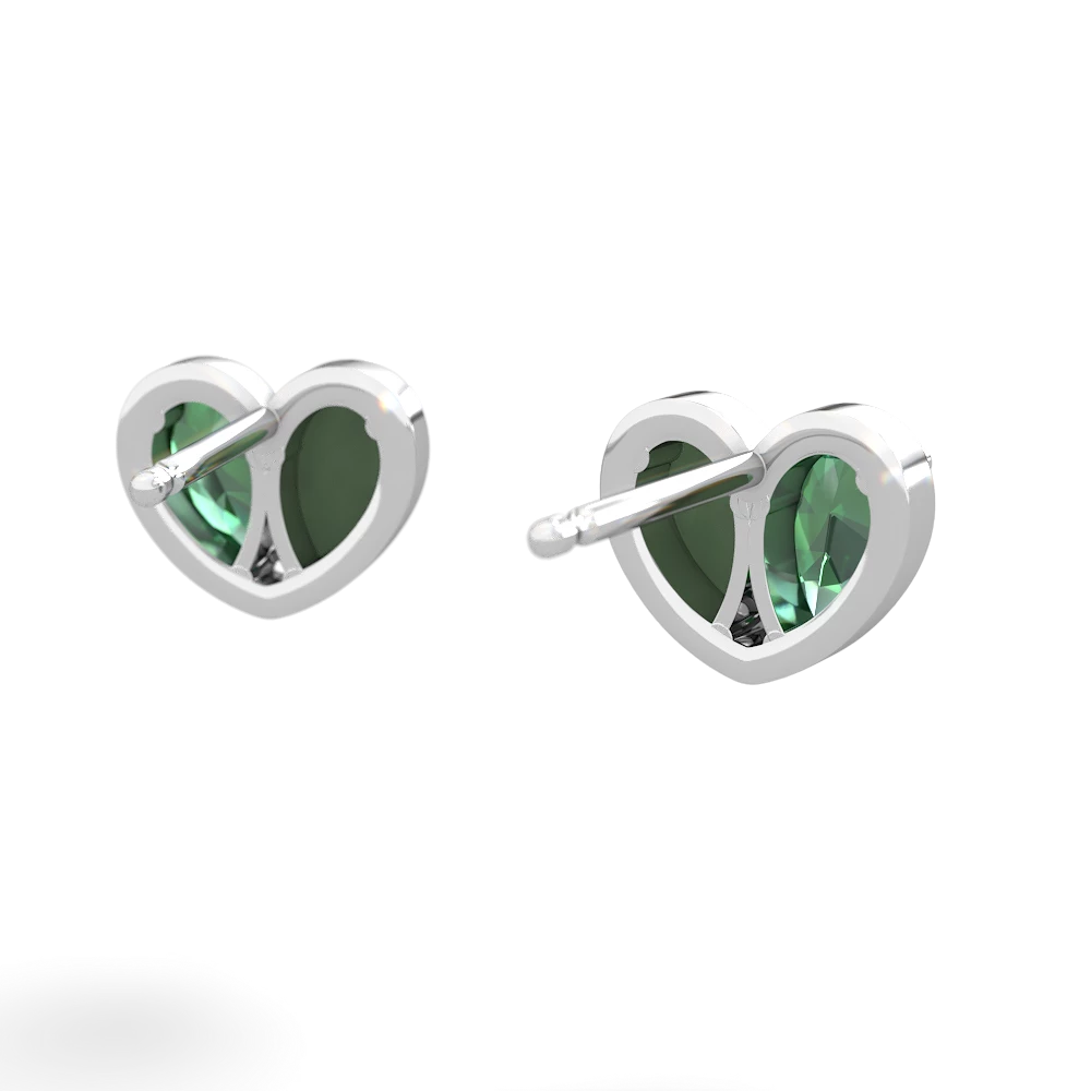 Lab Emerald 'Our Heart' 14K White Gold earrings E5072