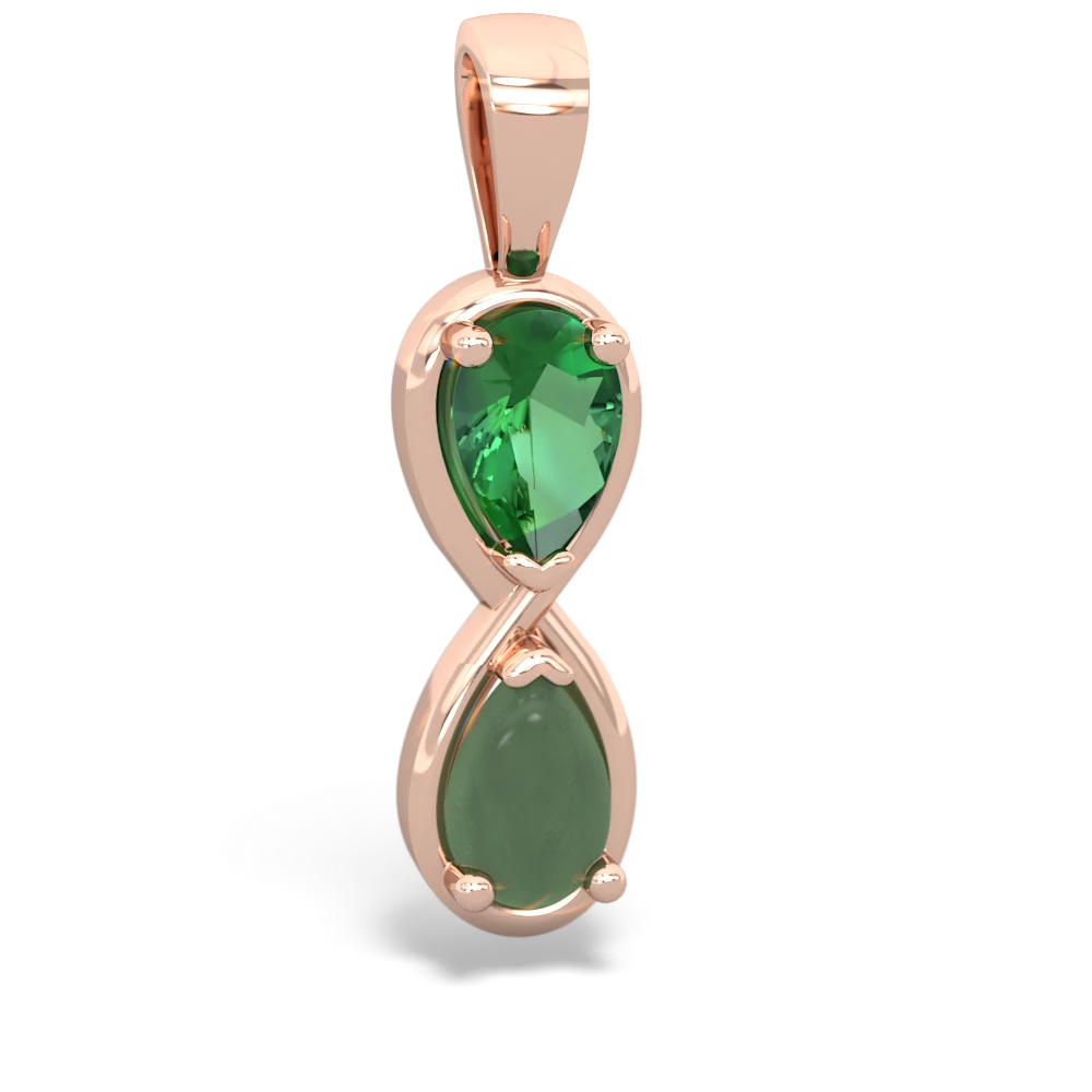 Lab Emerald Infinity 14K Rose Gold pendant P5050