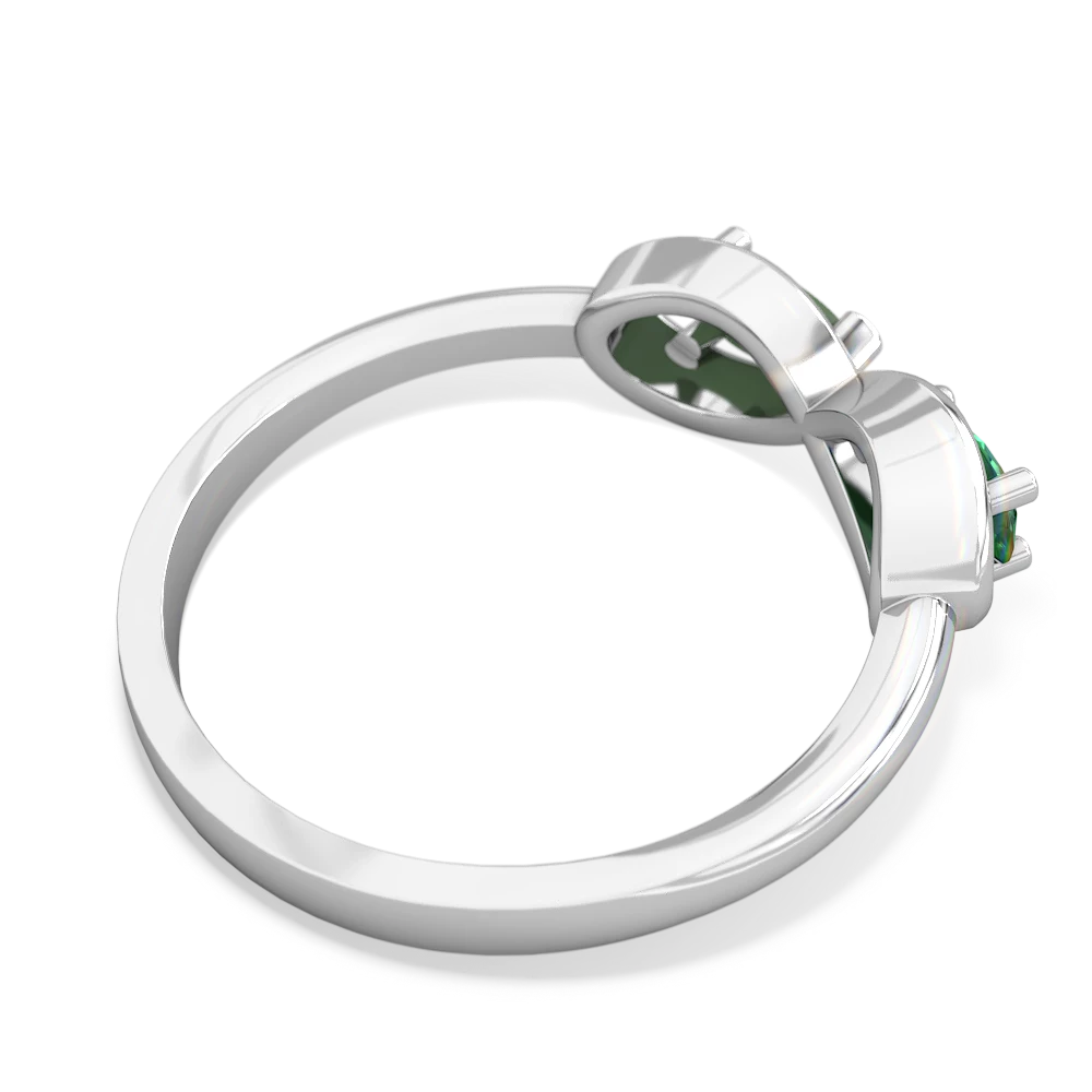 Lab Emerald Infinity 14K White Gold ring R5050