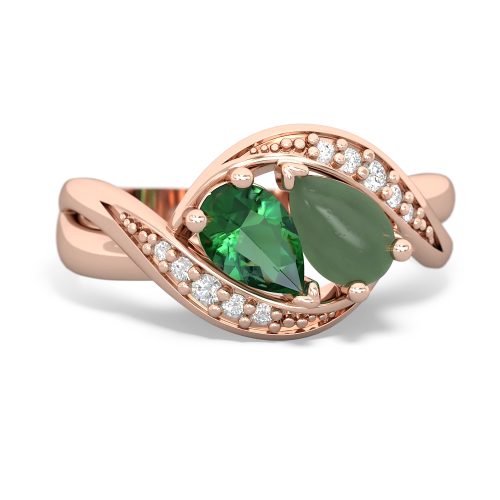 Lab Emerald Summer Winds 14K Rose Gold ring R5342