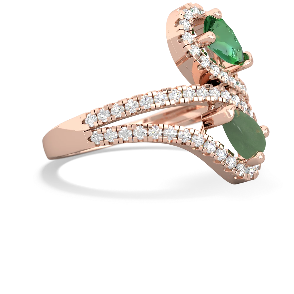 Lab Emerald Diamond Dazzler 14K Rose Gold ring R3000