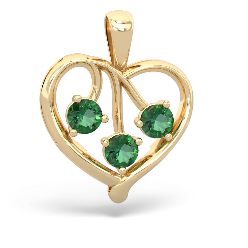 Peridot Glowing Heart 14K Yellow Gold pendant P2233