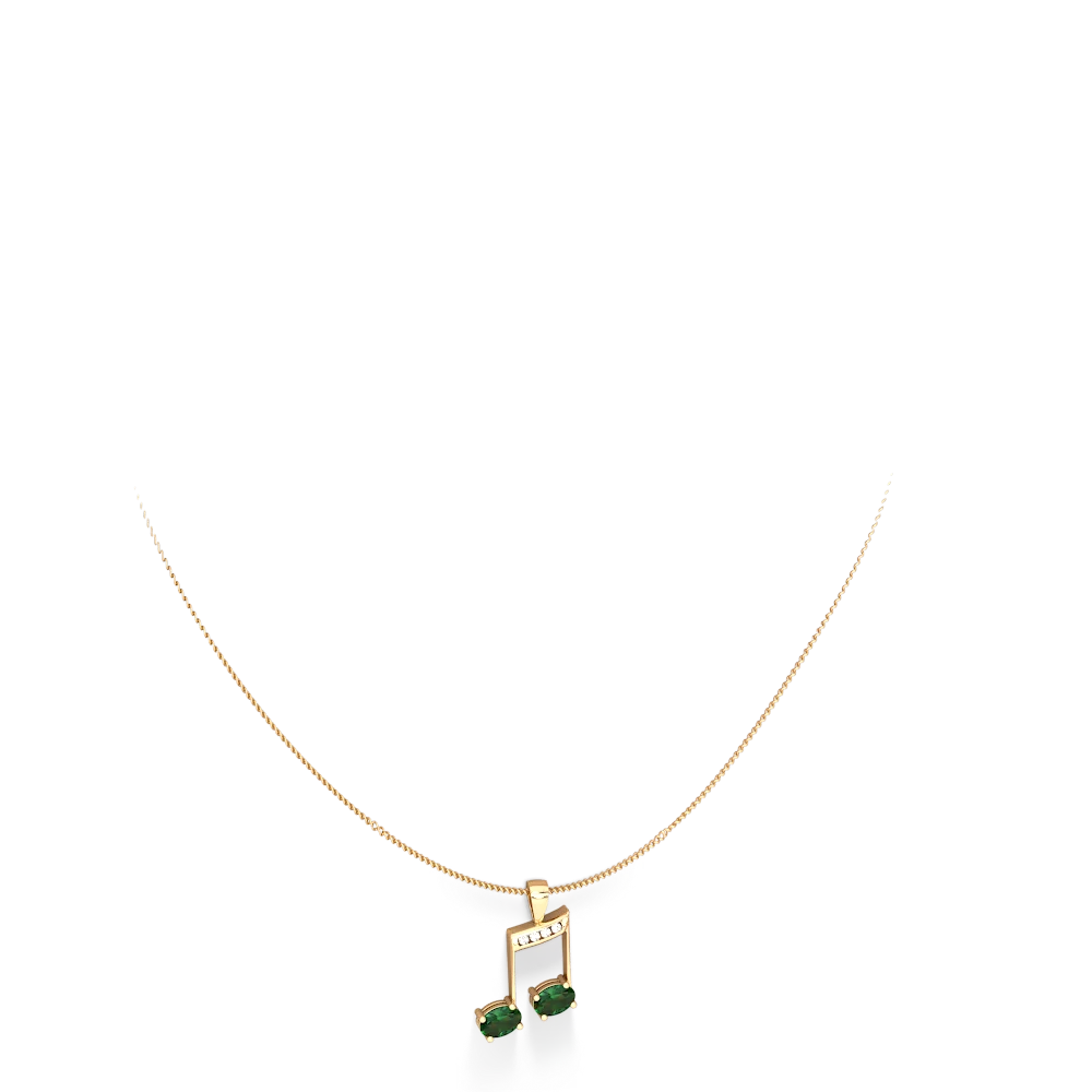 Lab Emerald Color Of Music 14K Yellow Gold pendant P3334