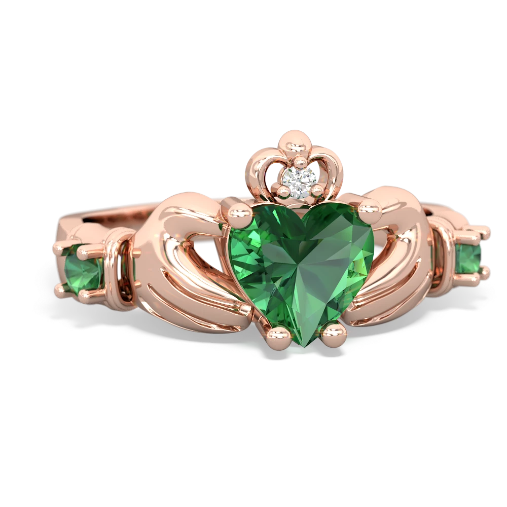 Peridot Claddagh Keepsake 14K Rose Gold ring R5245