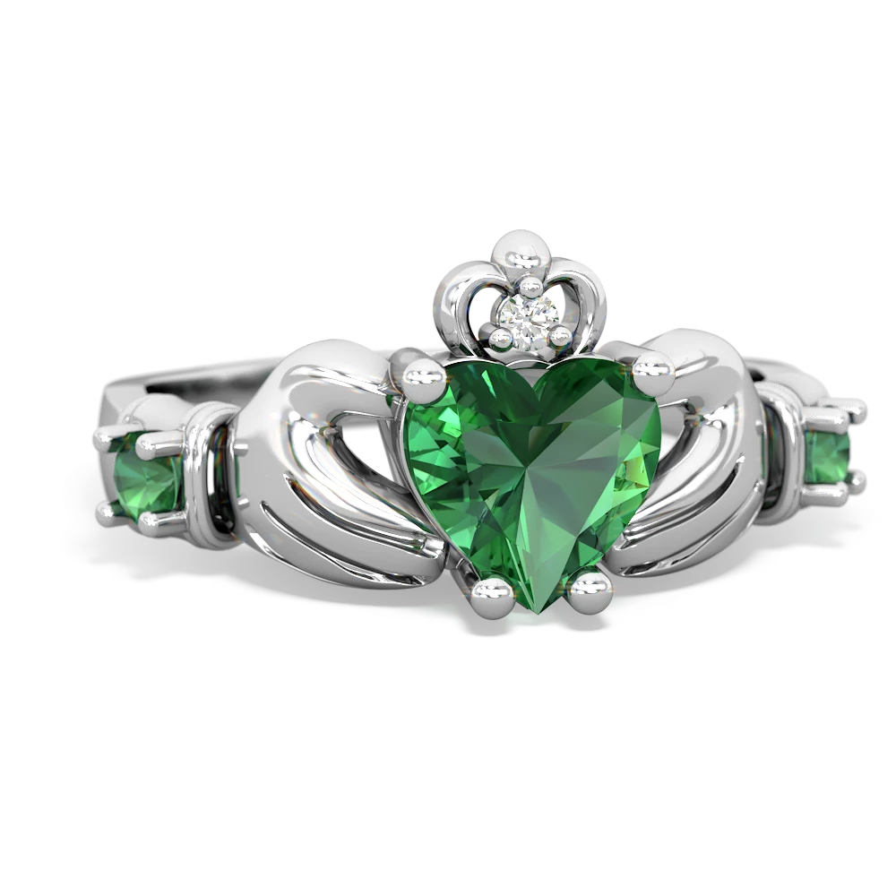 Alexandrite Claddagh Keepsake 14K White Gold ring R5245