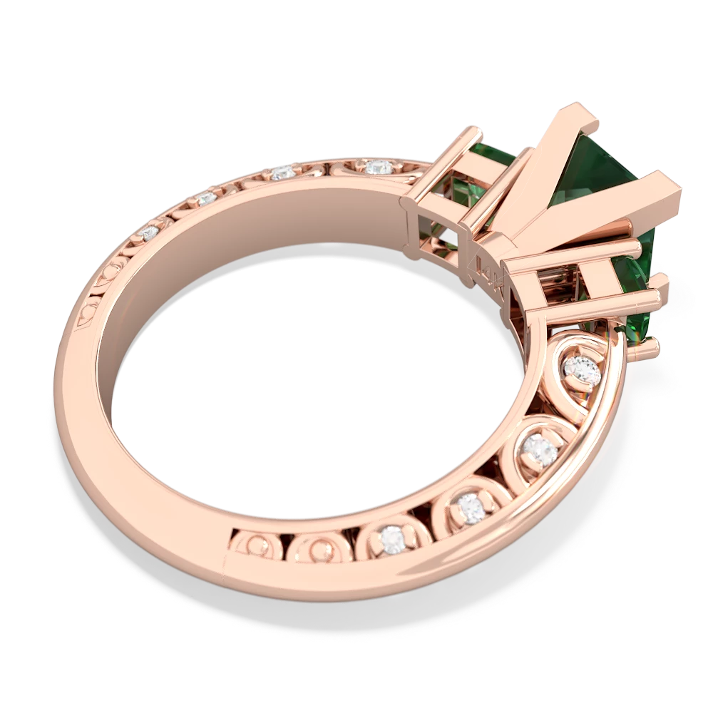 Lab Emerald Eternal Embrace Engagement 14K Rose Gold ring C2001