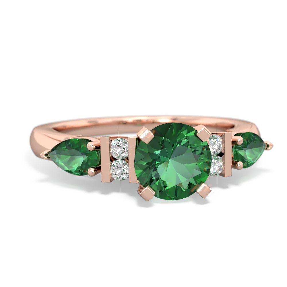 Jade 6Mm Round Eternal Embrace Engagement 14K Rose Gold ring R2005