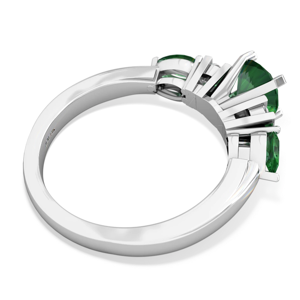 Jade 6Mm Round Eternal Embrace Engagement 14K White Gold ring R2005