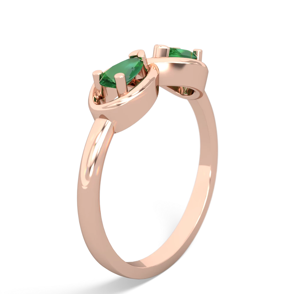 Lab Emerald Infinity 14K Rose Gold ring R5050