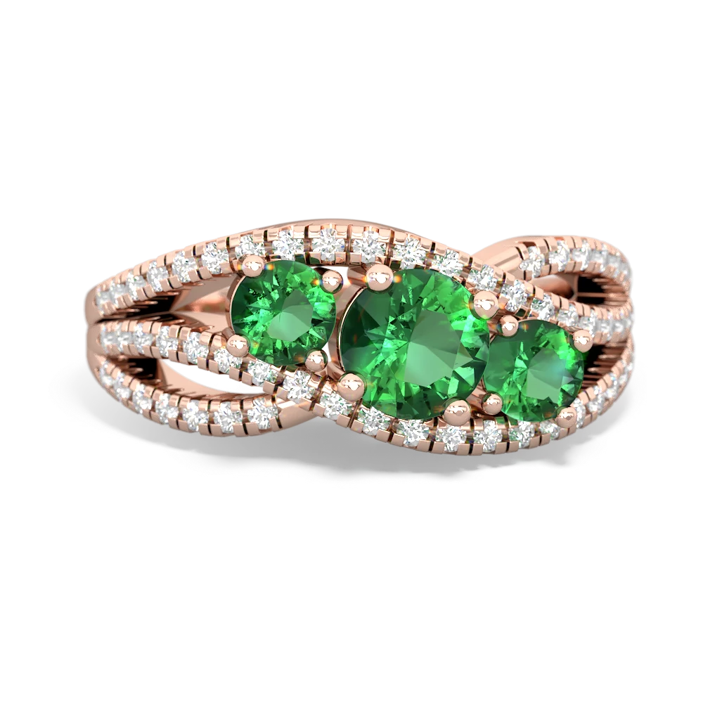 Peridot Three Stone Aurora 14K Rose Gold ring R3080