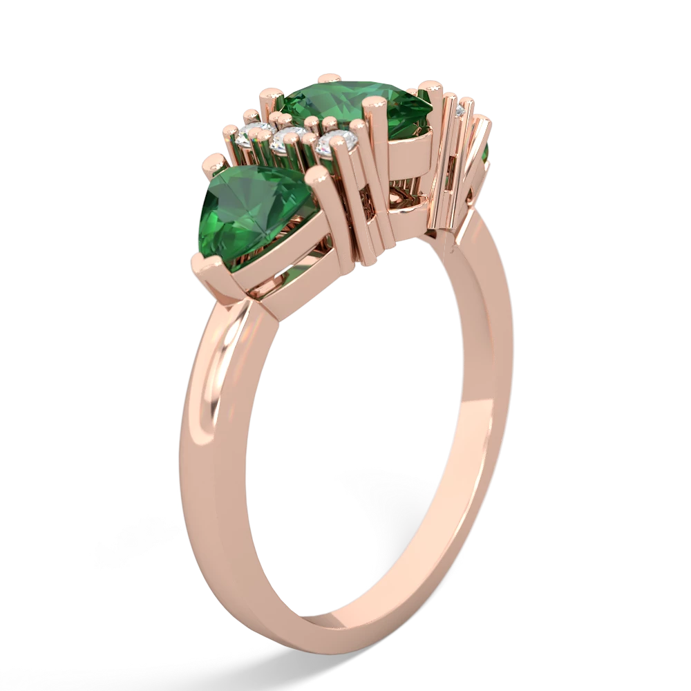 Peridot Antique Style Three Stone 14K Rose Gold ring R2186