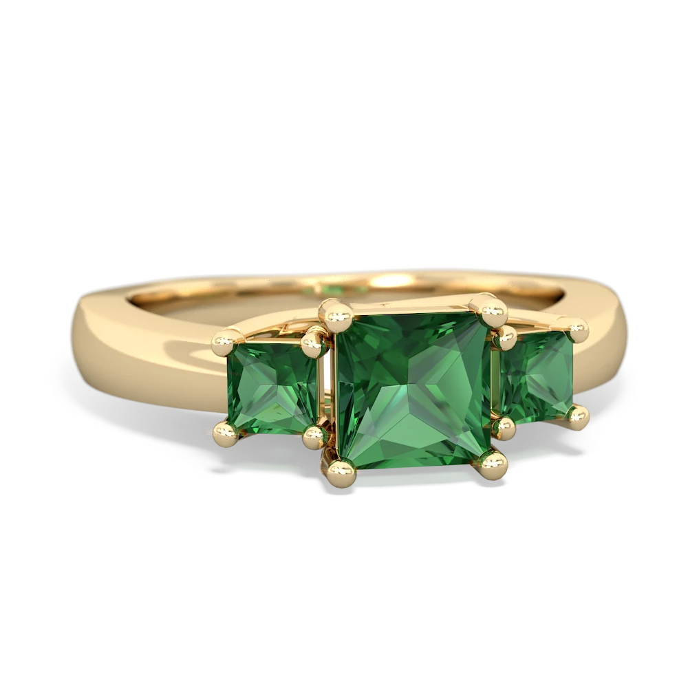 Peridot Three Stone Trellis 14K Yellow Gold ring R4015