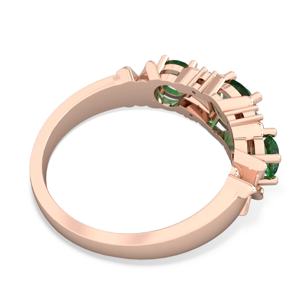 Lab Emerald Hugs And Kisses 14K Rose Gold ring R5016