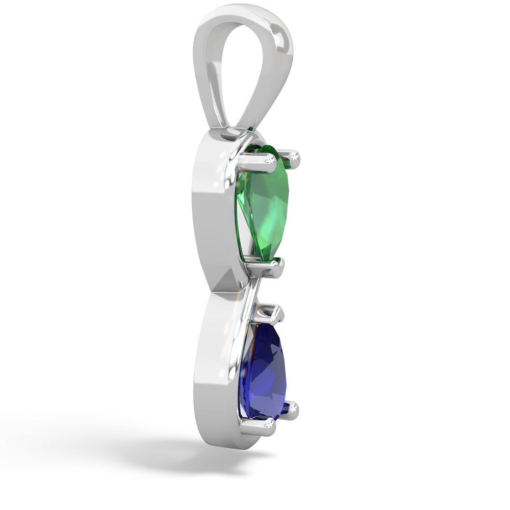 Lab Emerald Infinity 14K White Gold pendant P5050