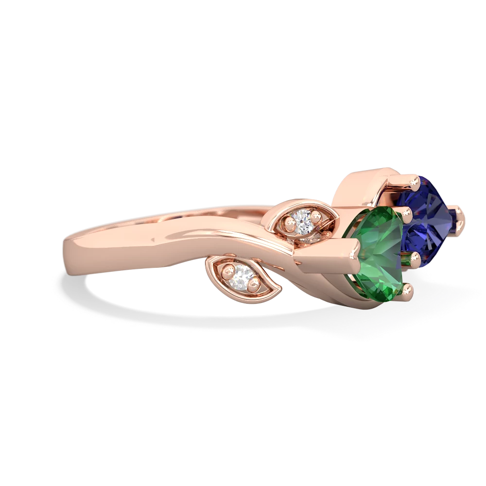 Lab Emerald Floral Elegance 14K Rose Gold ring R5790